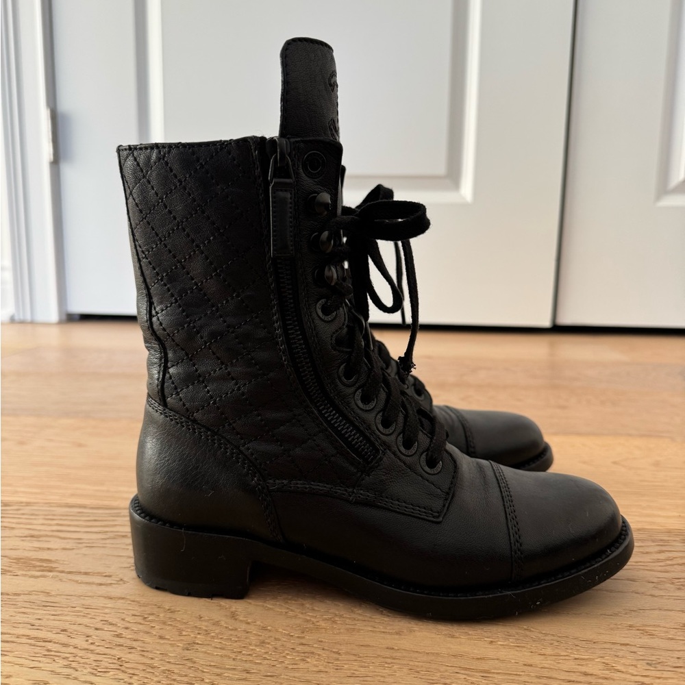 CHANEL Black Classic Combat Boots - Picture 2 of 11